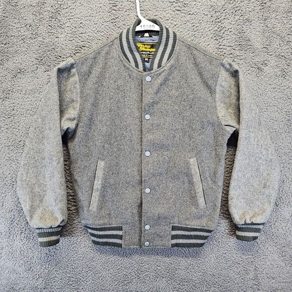 Tokyo Disneyland Varsity Jacket Men Size Medium Gray‎ Mickey Mouse Embroidered - Picture 1 of 12